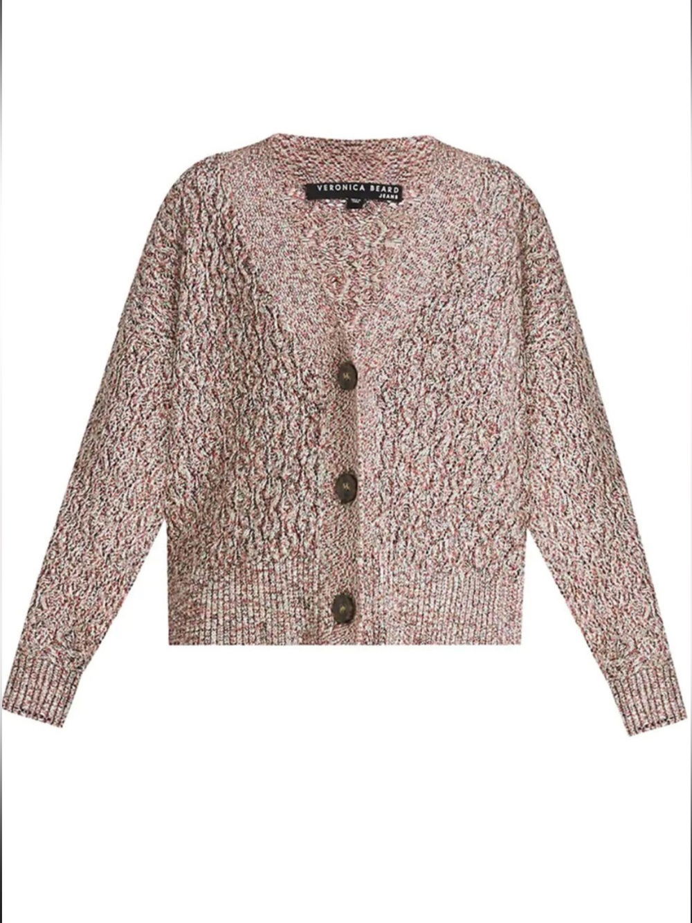 Veronica Beard Gio Multi knit V-Neck Button Cardigan